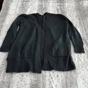 Madewell Green Cardigan Sweater Open Front Long Sleeves